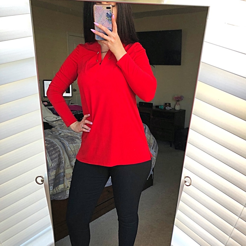 Red office blouse size M